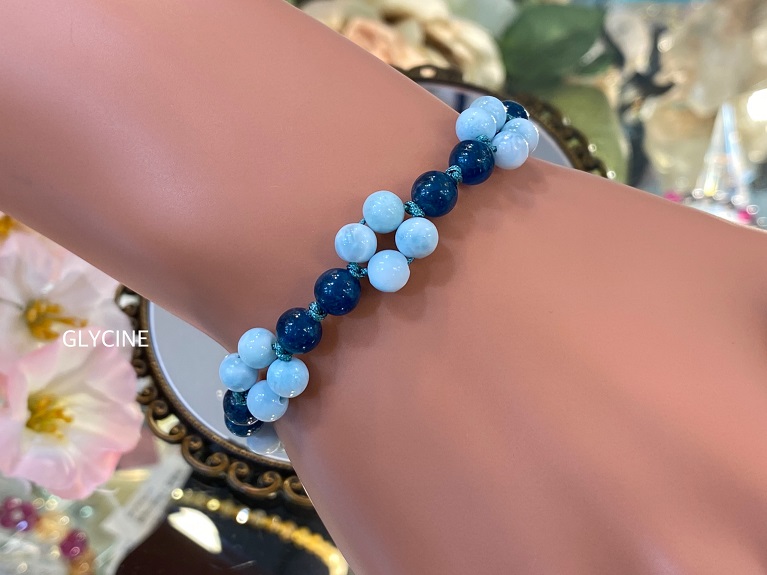 ブレスレット ラリマー 天然石 パワーストーン 青と風景の石 鉱石 8mm 数珠 通販