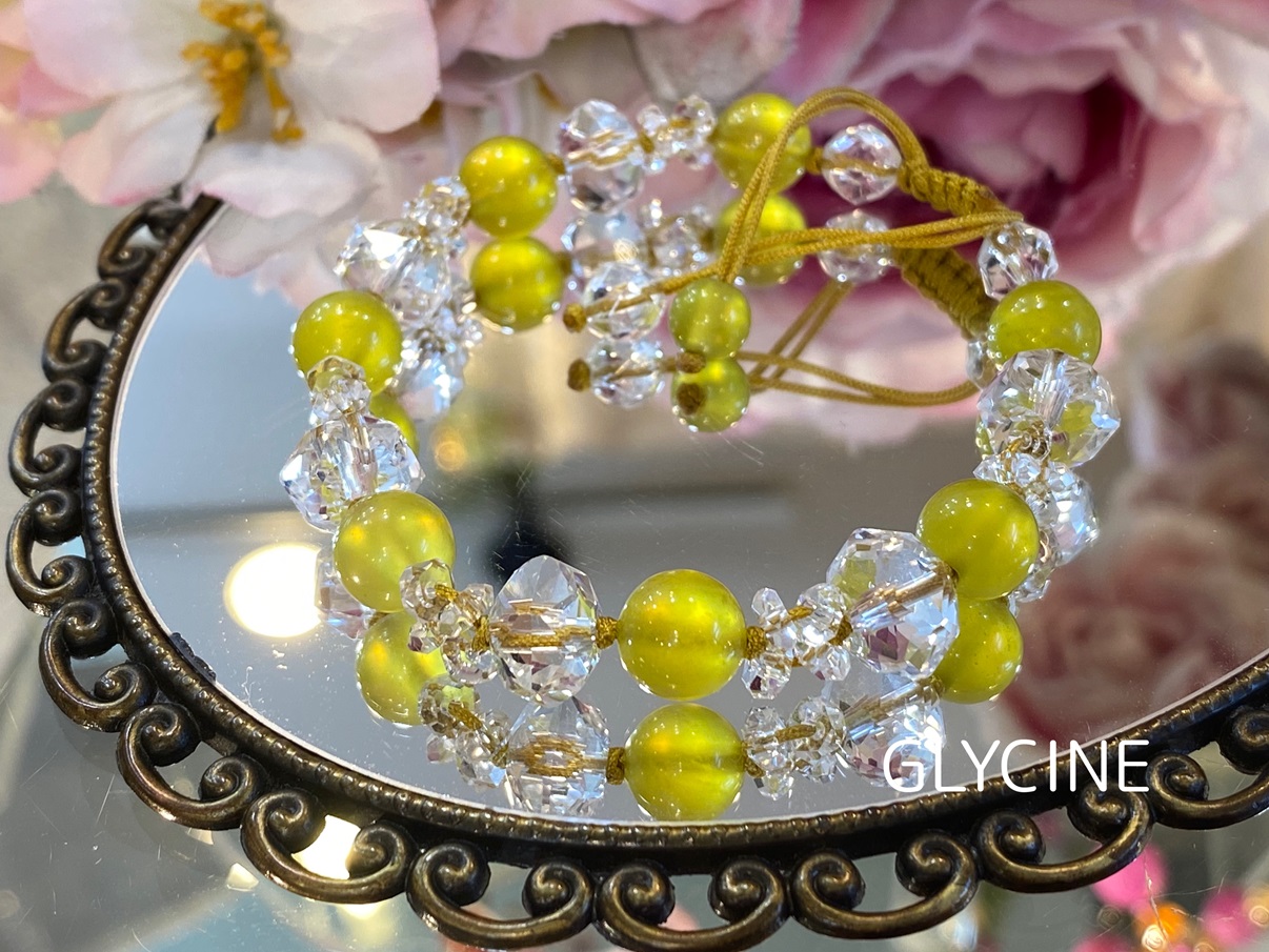 パワーストーンブレスレット（蛇紋石・水晶） 